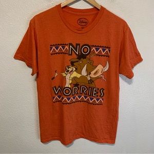 Disney The Lion King Timon & Pumbaa No Worries Graphic tee t-shirt Men’s Medium